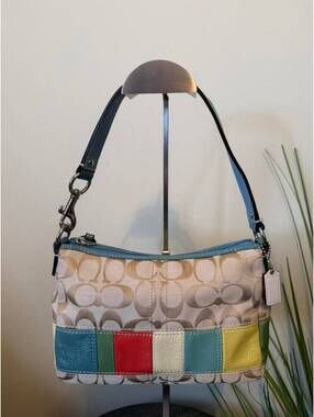 Y2K COACH multicolor patchwork shoulder bag 🍒
